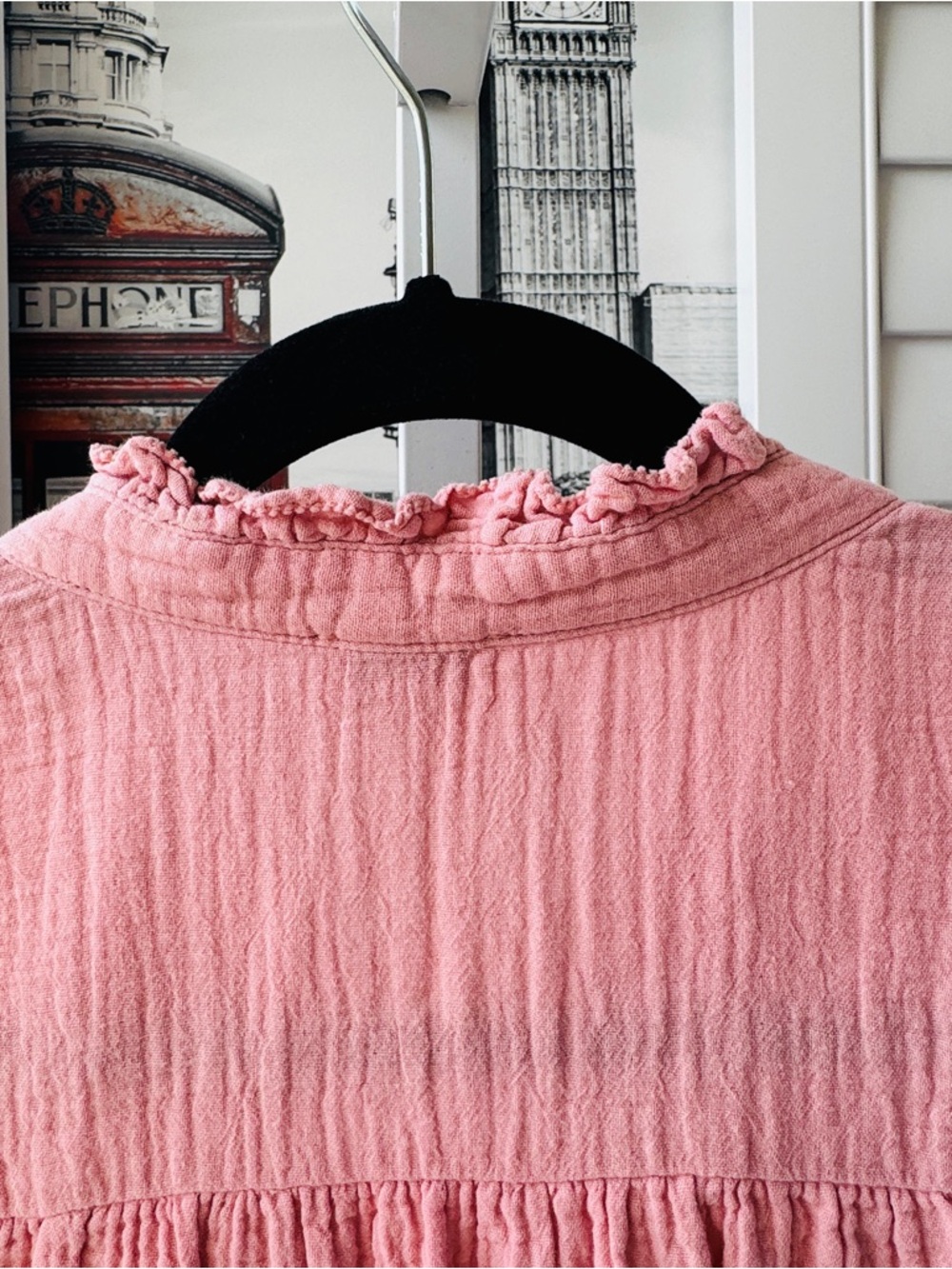 J.Crew Double Gauze Ruffle Henley Sleeveless Top - Pink - Medium - Picture 5 of 9